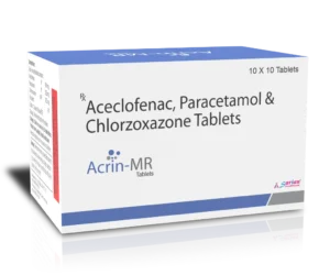 Aceclofenac 100mg and Paracetamol 325mg and Chlorzoxazone 250mg Tablets | ACRIN MR Tablet