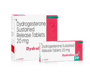 DYDROLINE-SR-20 Tablet Dydrogesterone Sustained Release 20mg by Sarian Healthcare for progesterone deficiency and pregnancy support