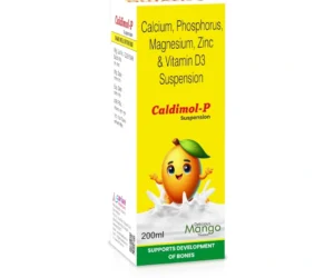 Calcium Phosphate Vitamin D3 Syrup for Bone Health - CALDIMOL P Calcium Phosphate, Magnesium Hydroxide, Zinc Sulphate & Vitamin D3 Syrup for pediatric bone growth and calcium deficiency by Sarian Healthcare