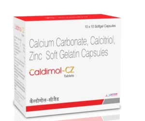 Calcitriol Calcium Zinc Tablets for Bone Support - CALDIMOL CZ Softgel Capsules Calcitriol, Calcium Carbonate & Zinc Sulphate Softgel Capsules for bone density and calcium supplementation by Sarian Healthcare