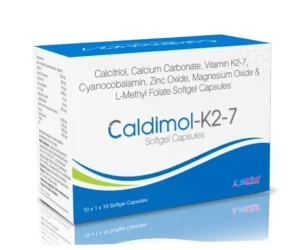 Calcitriol Calcium K2-7 Zinc Multivitamin- CALDIMOL K2 7 Softgel Capsules Calcitriol, Calcium Carbonate, Vitamin K2-7, Zinc, Magnesium, L-Methyl Folate & Methylcobalamin Softgel Capsules for bone health and osteoporosis management by Sarian Healthcare