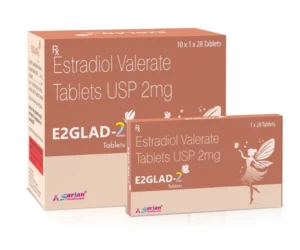 Estradiol Valerate 2mg - E2GLAD 2 Tablets Estradiol Valerate 2mg Tablets for hormone replacement therapy and estrogen deficiency by Sarian Healthcare