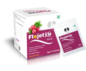 FLOJET KM Sachet Potassium Magnesium Citrate, Cranberry Extract & D-Mannose Sachet for urinary tract health and kidney stone management by Sarian Healthcare