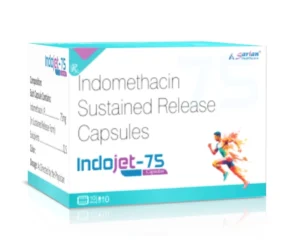 INDOJET 75 Indomethacin 75mg Sustained Release Capsules for pain, inflammation, and arthritis management by Sarian Healthcare
