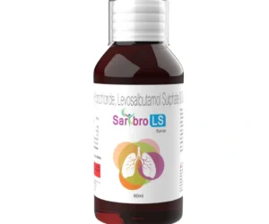 SARIBRO LS Syrup Ambroxol Hydrochloride Levosalbutamol Sulphate Guaiphenesin respiratory cough syrup