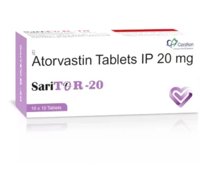SARITOR-20 Tablets Atorvastatin Calcium 20mg cholesterol lowering medicine by Sarian Healthcare