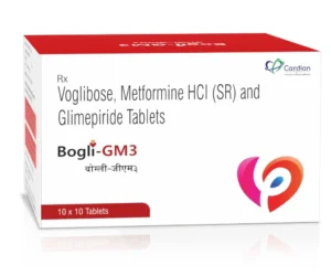 BOGLI-GM3 Tablets Glimepiride 1mg Voglibose 0.3mg Metformin 500mg SR Antidiabetic Medicine by Sarian Healthcare