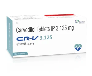 CRV-3.125 Tablets Carvedilol 3.125mg antihypertensive beta blocker alpha blocker heart failure medicine Sarian Healthcare