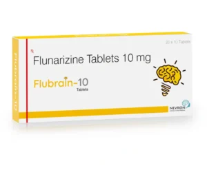 Flubrain 10 Tablet Flunarizine 10mg for migraine prevention and vertigo treatment