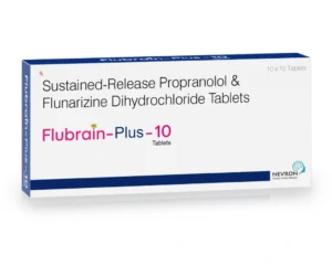 Flubrain Plus 10 Tablet Flunarizine 10mg and Propranolol 40mg SR for migraine prevention