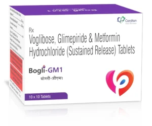 BOGLI-GM1 Tablets Glimepiride 1mg Voglibose 0.2mg Metformin 500mg SR Antidiabetic Tablets by Sarian Healthcare