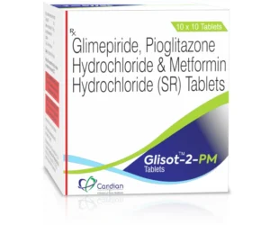 GLISOT 2-PM Tablets Glimepiride 2mg Pioglitazone 15mg and Metformin 500mg SR Antidiabetic Medicine by Sarian Healthcare