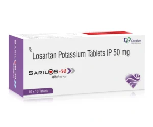 SARILOS-50 Tablets Losartan Potassium 50mg antihypertensive ARB blood pressure control hypertension medicine Sarian Healthcare