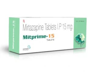 Mitprime 15 Tablet Mirtazapine 15mg antidepressant by Sarian Healthcare for depression and anxiety treatment
