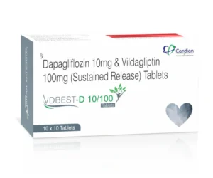 VDBEST-D 10/100 Tablets containing Vildagliptin 100mg SR and Dapagliflozin 10mg for Type 2 diabetes management