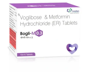 BOGLI-M-0.3 Tablets Voglibose 0.3mg and Metformin 500mg SR Antidiabetic Tablets by Sarian Healthcare