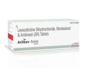 Levocetirizine and Montelukast and Ambroxol ARILEEV TOTAL Tablet Levocetirizine Montelukast and Ambroxol tablet for allergy cough and respiratory disorders by Sarian Healthcare