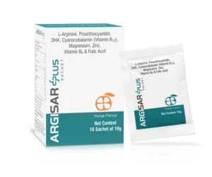 ARGISAR PLUS Sachet L Arginine Proanthocyanidin DHA and vitamins sachet for pregnancy support and fetal development by Sarian Healthcare