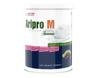 ARIPRO M Protein Powder Milk Whey and Soy Protein with DHA GLA vitamins and minerals for muscle health and nutrition by Sarian Healthcare