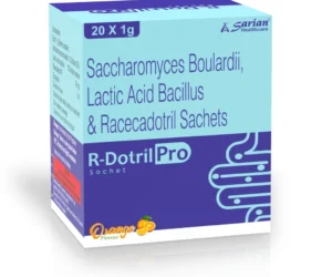 R DOTRIL PRO Sachet Racecadotril 10mg with probiotics sachet for pediatric diarrhea and gut health support by Sarian Healthcare