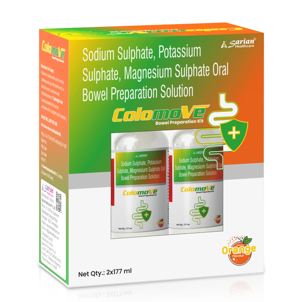 Sodium Sulfate + Potassium Sulfate Oral Solution – Bowel Prep Sodium Sulfate 17.5g + Potassium Sulfate 3.13g + Magnesium Sulfate 1.6g Oral Solution – COLOMOVE