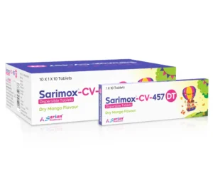 Amoxicillin 400mg + Clavulanic Acid 57mg | SARIMOX CV 457 DT
